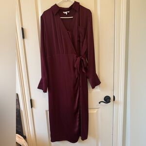 Gibson Latimer Deep Burgundy Long Sleeve Dress